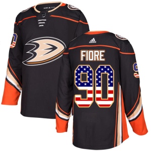 Men's Giovanni Fiore Anaheim Ducks Authentic USA Flag Fashion Jersey - Black