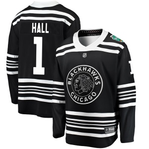 Men's Glenn Hall Chicago Blackhawks 2019 Winter Classic Breakaway Jersey - Black