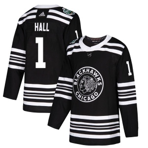 Men's Glenn Hall Chicago Blackhawks Authentic 2019 Winter Classic Jersey - Black