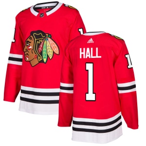 Men's Glenn Hall Chicago Blackhawks Authentic Jersey - Red