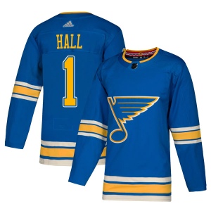 Men's Glenn Hall St. Louis Blues Authentic Alternate Jersey - Blue