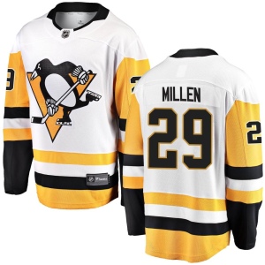 Men's Greg Millen Pittsburgh Penguins Breakaway Away Jersey - White