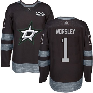 Men's Gump Worsley Dallas Stars Authentic 1917-2017 100th Anniversary Jersey - Black