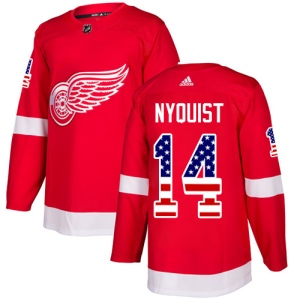 Men's Gustav Nyquist Detroit Red Wings Authentic USA Flag Fashion Jersey - Red