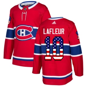 Men's Guy Lafleur Montreal Canadiens Authentic USA Flag Fashion Jersey - Red