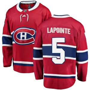 Men's Guy Lapointe Montreal Canadiens Breakaway Home Jersey - Red