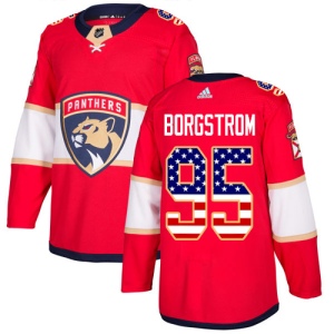 Men's Henrik Borgstrom Florida Panthers Authentic USA Flag Fashion Jersey - Red