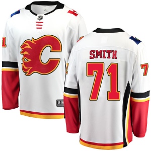 Men's Hunter Smith Calgary Flames Breakaway Away Jersey - White