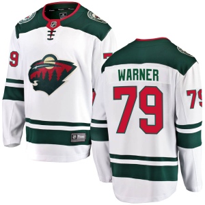 Men's Hunter Warner Minnesota Wild Breakaway Away Jersey - White