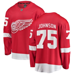 Men's Isaac Johnson Detroit Red Wings Breakaway Home Jersey - Red