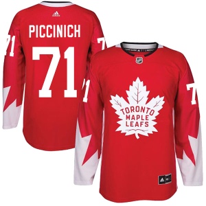 Men's J.J. Piccinich Toronto Maple Leafs Authentic Alternate Jersey - Red