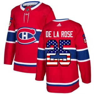 Men's Jacob de la Rose Montreal Canadiens Authentic USA Flag Fashion Jersey - Red