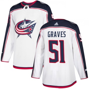 Men's Jacob Graves Columbus Blue Jackets Authentic Away Jersey - White