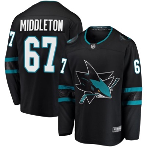 Men's Jacob Middleton San Jose Sharks Breakaway Alternate Jersey - Black