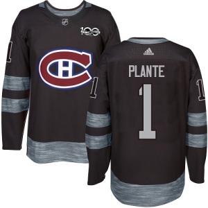 Men's Jacques Plante Montreal Canadiens Authentic 1917-2017 100th Anniversary Jersey - Black