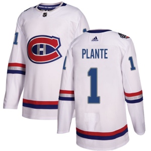 Men's Jacques Plante Montreal Canadiens Authentic 2017 100 Classic Jersey - White