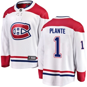 Men's Jacques Plante Montreal Canadiens Breakaway Away Jersey - White