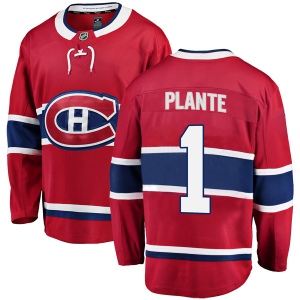 Men's Jacques Plante Montreal Canadiens Breakaway Home Jersey - Red