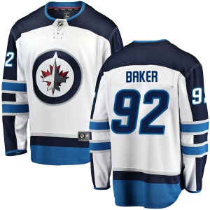 Men's Jake Baker Winnipeg Jets Breakaway Away Jersey - White