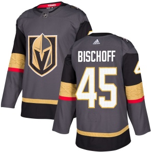 Men's Jake Bischoff Vegas Golden Knights Authentic Gray Jersey - Gold