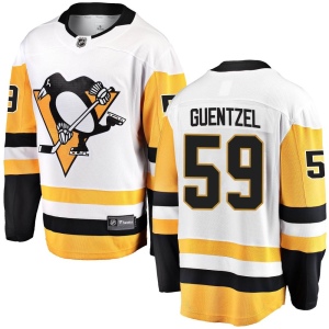 Men's Jake Guentzel Pittsburgh Penguins Breakaway Away Jersey - White