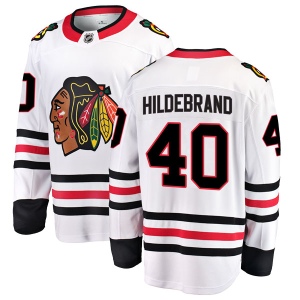 Men's Jake Hildebrand Chicago Blackhawks Breakaway Away Jersey - White