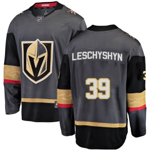 Men's Jake Leschyshyn Vegas Golden Knights Breakaway Black Home Jersey - Gold