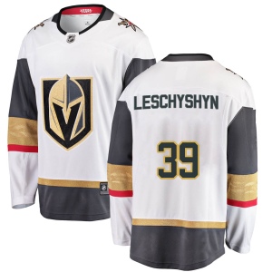 Men's Jake Leschyshyn Vegas Golden Knights Breakaway White Away Jersey - Gold