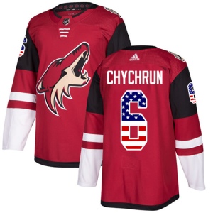 Men's Jakob Chychrun Arizona Coyotes Authentic USA Flag Fashion Jersey - Red