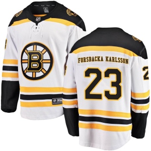 Men's Jakob Forsbacka Karlsson Boston Bruins Breakaway Away Jersey - White