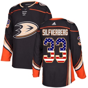 Men's Jakob Silfverberg Anaheim Ducks Authentic USA Flag Fashion Jersey - Black