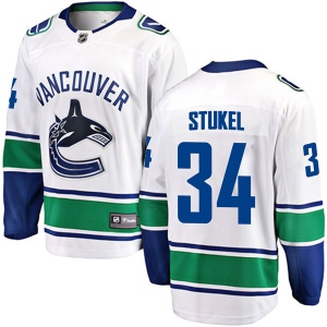 Men's Jakob Stukel Vancouver Canucks Breakaway Away Jersey - White