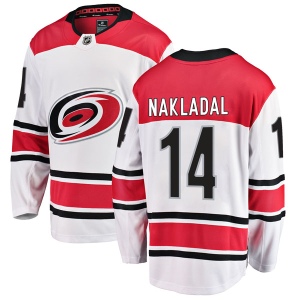 Men's Jakub Nakladal Carolina Hurricanes Breakaway Away Jersey - White