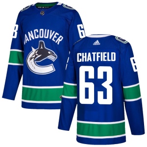 Men's Jalen Chatfield Vancouver Canucks Authentic Home Jersey - Blue