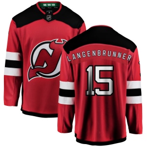 Men's Jamie Langenbrunner New Jersey Devils Home Breakaway Jersey - Red