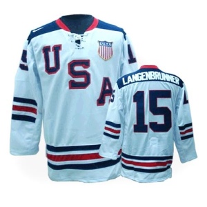 Men's Jamie Langenbrunner Team USA Premier 1960 Throwback Olympic Hockey Jersey - White