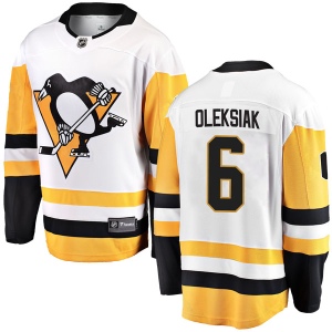 Men's Jamie Oleksiak Pittsburgh Penguins Breakaway Away Jersey - White