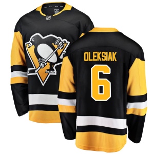 Men's Jamie Oleksiak Pittsburgh Penguins Breakaway Home Jersey - Black