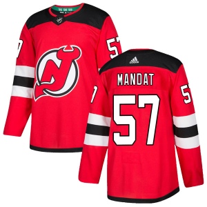 Men's Jan Mandat New Jersey Devils Authentic Home Jersey - Red