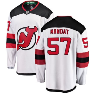 Men's Jan Mandat New Jersey Devils Breakaway Away Jersey - White