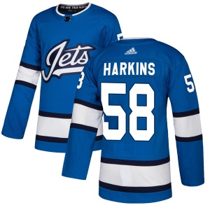 Men's Jansen Harkins Winnipeg Jets Authentic Alternate Jersey - Blue