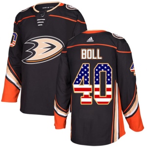 Men's Jared Boll Anaheim Ducks Authentic USA Flag Fashion Jersey - Black