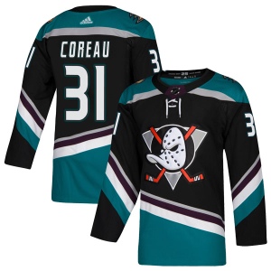 Men's Jared Coreau Anaheim Ducks Authentic Teal Alternate Jersey - Black