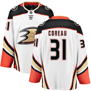 Men's Jared Coreau Anaheim Ducks Breakaway Away Jersey - White