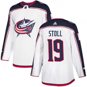 Men's Jarret Stoll Columbus Blue Jackets Authentic Away Jersey - White