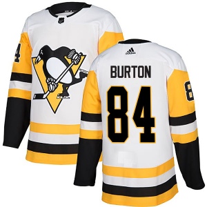 Men's Jarrett Burton Pittsburgh Penguins Authentic Away Jersey - White