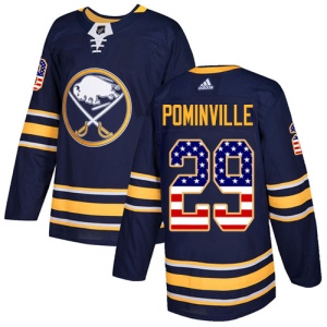 Men's Jason Pominville Buffalo Sabres Authentic USA Flag Fashion Jersey - Navy Blue