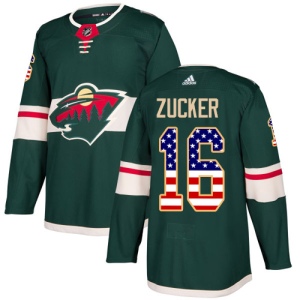 Men's Jason Zucker Minnesota Wild Authentic USA Flag Fashion Jersey - Green