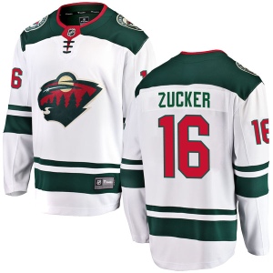 Men's Jason Zucker Minnesota Wild Breakaway Away Jersey - White