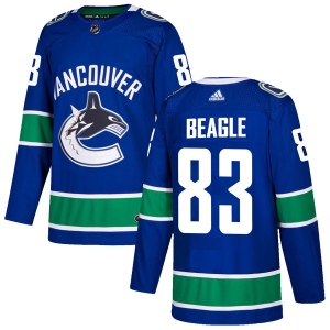 Men's Jay Beagle Vancouver Canucks Authentic Home Jersey - Blue